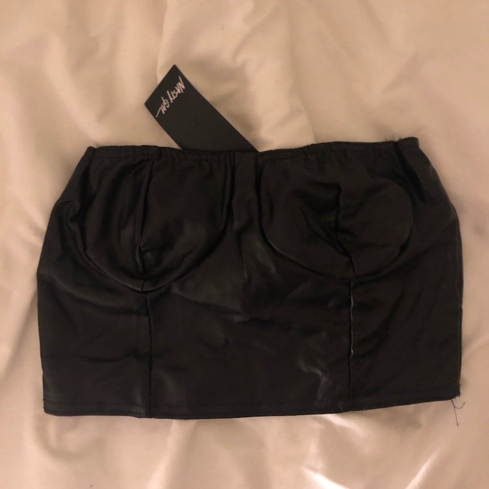 NWT Nasty Gal Faux Leather Crop Top